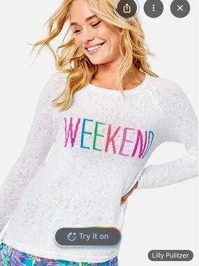 Lilly Pulitzer Sweater Danette Intarsia Weekend Novelty Knit